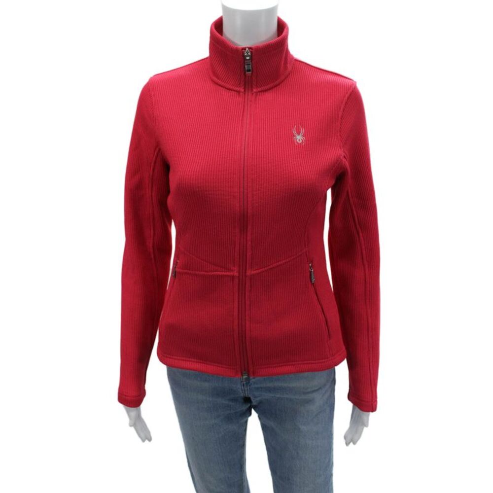 Spyder Womens Red High Neck Zip Polyester Blend Outdoor Jacket Size S
